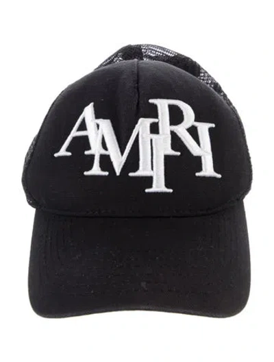 Pre-owned Amiri Mesh Adjustable Baseball Cap In Black