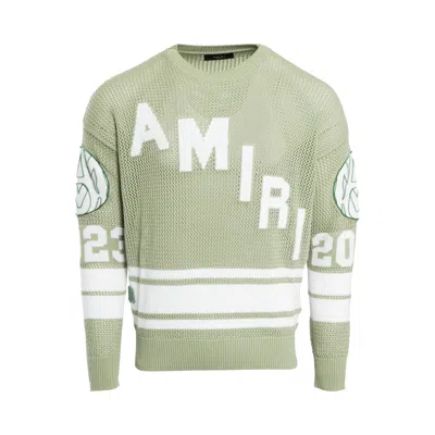 Pre-owned Amiri Mesh Hockey Logo Crew 'frosty Green' | Men's Size Xl