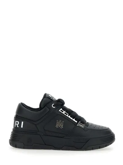 AMIRI BLACK SNEAKERS WITH LOGO PATCH ON THE SIDE AND LOGO LETTERING ON THE REAR IN LEATHER MAN