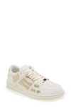 Amiri Metallic Skel Top Low Sneaker White Gold In White/ Gold