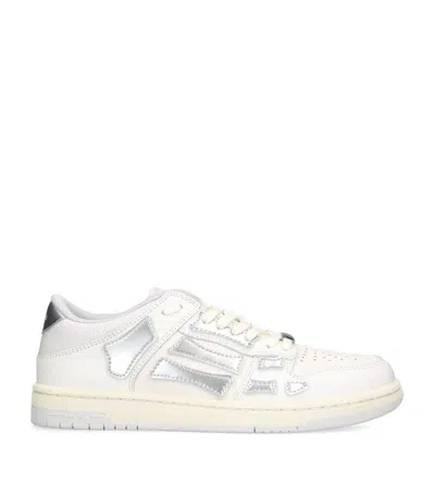 Amiri Skel Metallic Bicolor Low-top Sneakers In White/comb