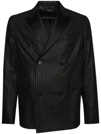 AMIRI METALLIC-STRIPE DOUBLE-BREASTED BLAZER
