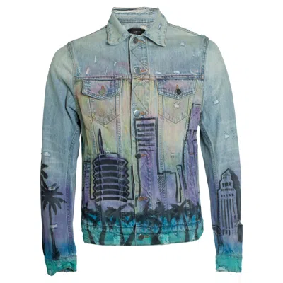 Pre-owned Amiri , Metropolitan Hollywood Denim Jacket In Gray