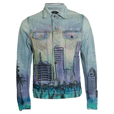 Pre-owned Amiri , Metropolitan Hollywood Denim Jacket In Gray