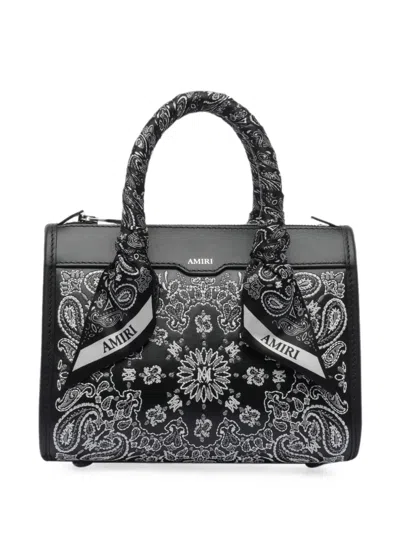 Amiri Micro Bandana Triangle Tote Bag In Black