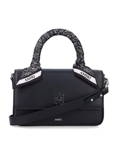 Amiri Micro Long Ma Leather Bag In Black