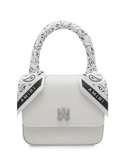 Amiri Micro Ma Bandana-embellished Tote Bag In White