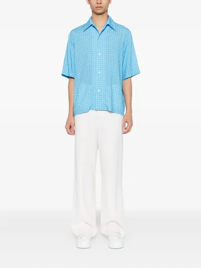Amiri Micro Ma Camp Shirt In Blue