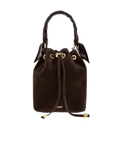 Amiri Micro Ma Drawstring Bucket Bag In Brown