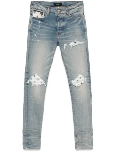 Amiri Micro Starburst Jeans In Blue