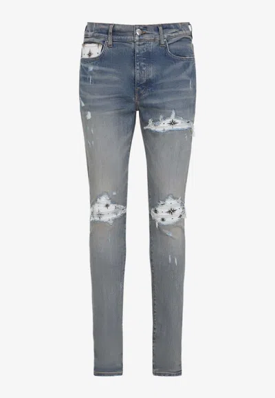 Amiri Micro Starburst Slim Jeans In Blue