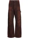 Amiri Mid-rise Cotton Jacquard Trousers In Brown