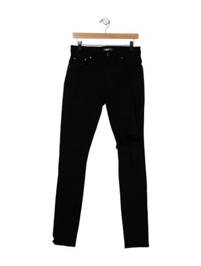 Pre-owned Amiri Mid-rise Skinny Leg Jeans In Black