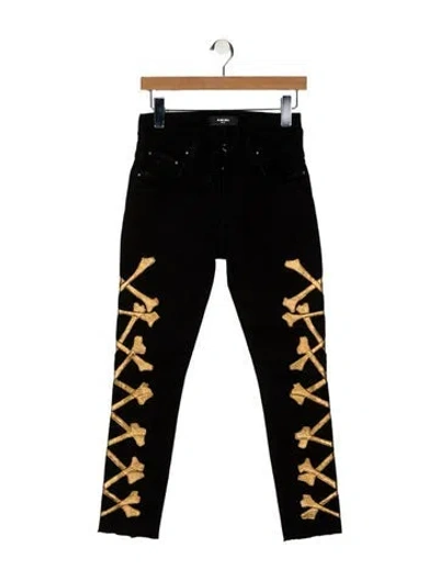 Pre-owned Amiri Mid-rise Skinny Leg Jeans In Black