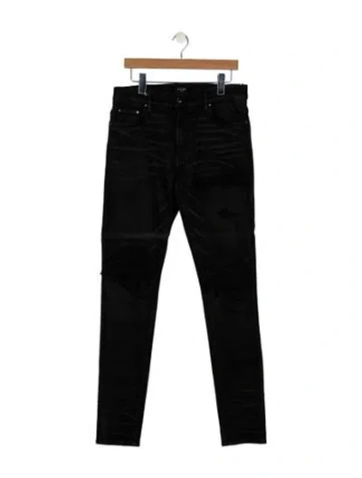 Pre-owned Amiri Mid-rise Skinny Leg Jeans In Black