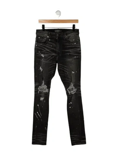 Pre-owned Amiri Mid-rise Skinny Leg Jeans In Black