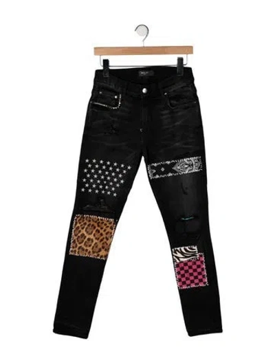 Pre-owned Amiri Mid-rise Skinny Leg Jeans In Black
