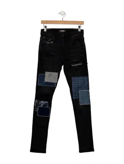 Pre-owned Amiri Mid-rise Skinny Leg Jeans In Black