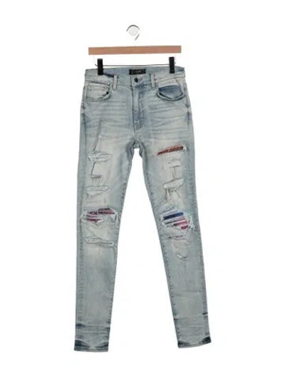 Pre-owned Amiri Mid-rise Skinny Leg Jeans In Blue