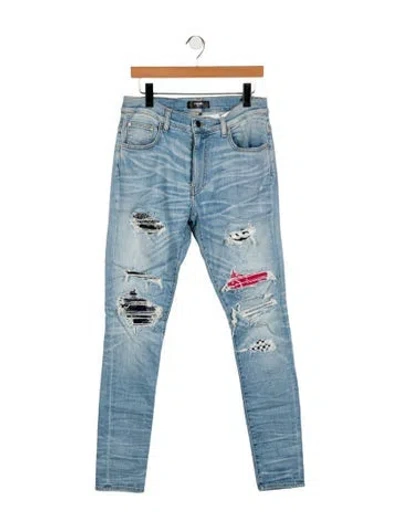 Pre-owned Amiri Mid-rise Skinny Leg Jeans In Blue