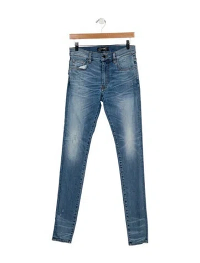 Pre-owned Amiri Mid-rise Skinny Leg Jeans In Blue