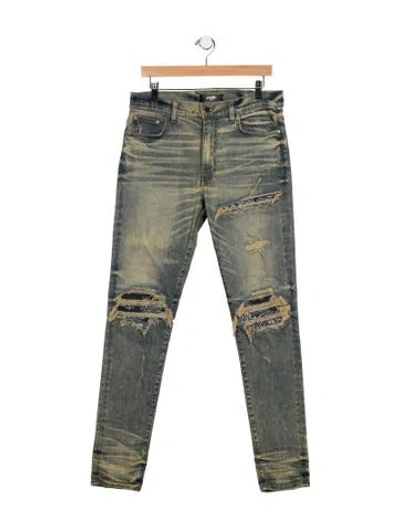 Pre-owned Amiri Mid-rise Skinny Leg Jeans In Blue