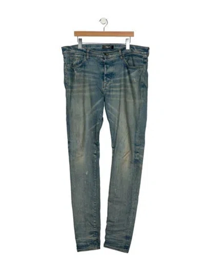 Pre-owned Amiri Mid-rise Skinny Leg Jeans In Blue
