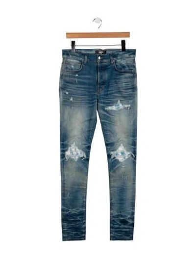 Pre-owned Amiri Mid-rise Skinny Leg Jeans In Blue