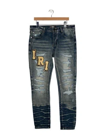 Pre-owned Amiri Mid-rise Skinny Leg Jeans In Blue