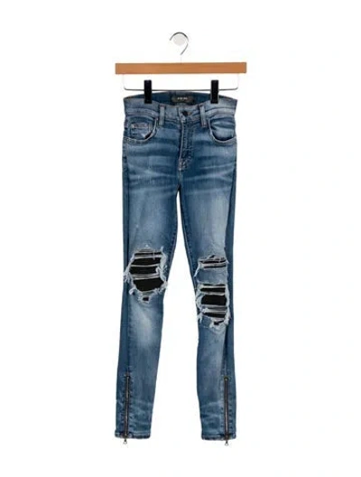Pre-owned Amiri Mid-rise Skinny Leg Jeans In Blue