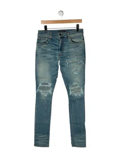 Pre-owned Amiri Mid-rise Skinny Leg Jeans In Blue