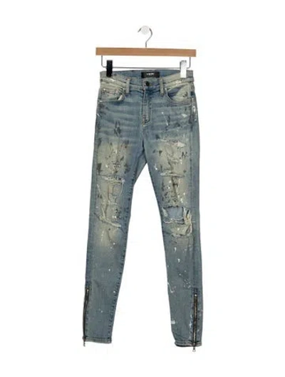 Pre-owned Amiri Mid-rise Skinny Leg Jeans In Blue