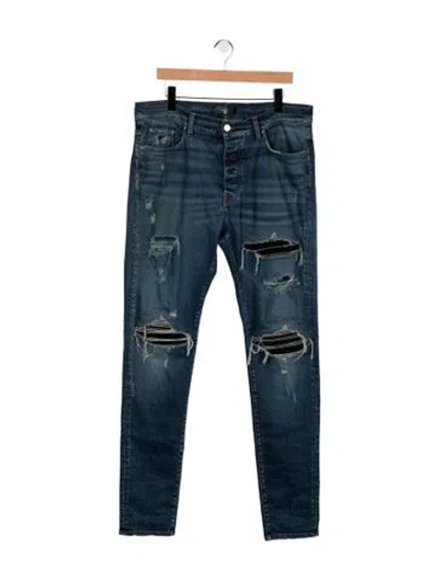 Pre-owned Amiri Mid-rise Skinny Leg Jeans In Blue