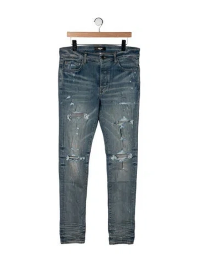 Pre-owned Amiri Mid-rise Skinny Leg Jeans In Blue