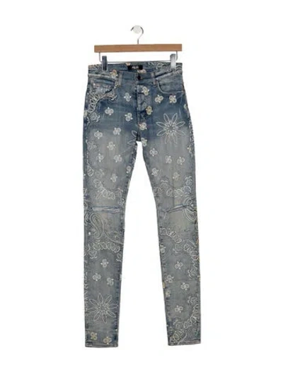 Pre-owned Amiri Mid-rise Skinny Leg Jeans In Blue