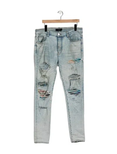 Pre-owned Amiri Mid-rise Skinny Leg Jeans In Blue