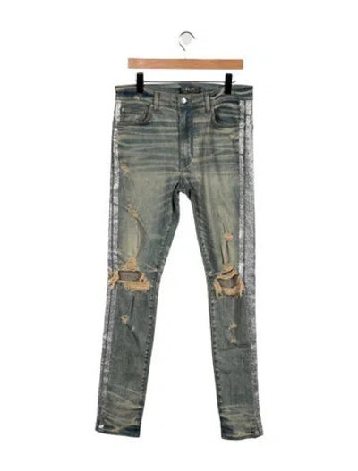 Pre-owned Amiri Mid-rise Skinny Leg Jeans In Blue