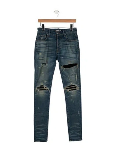 Pre-owned Amiri Mid-rise Skinny Leg Jeans In Blue