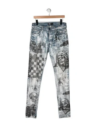 Pre-owned Amiri Mid-rise Skinny Leg Jeans In Blue