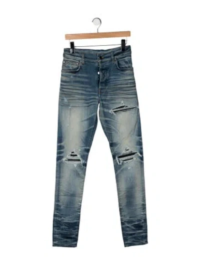 Pre-owned Amiri Mid-rise Skinny Leg Jeans In Blue