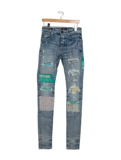 Pre-owned Amiri Mid-rise Skinny Leg Jeans In Blue