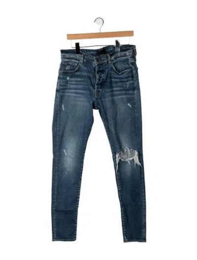 Pre-owned Amiri Mid-rise Skinny Leg Jeans In Blue