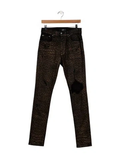 Pre-owned Amiri Mid-rise Skinny Leg Jeans In Brown