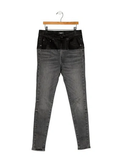 Pre-owned Amiri Mid-rise Skinny Leg Jeans In Gray