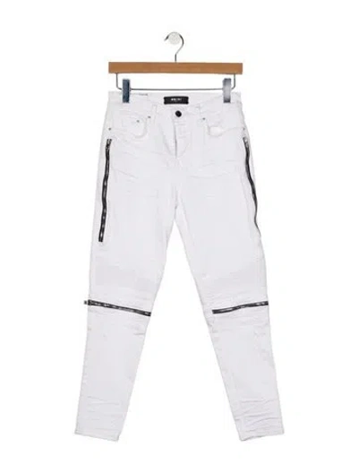 Pre-owned Amiri Mid-rise Skinny Leg Jeans In White