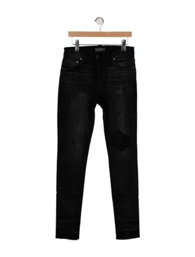 Pre-owned Amiri Mid-rise Straight Leg Jeans In Black