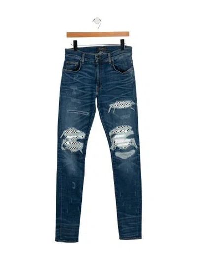 Pre-owned Amiri Mid-rise Straight Leg Jeans In Blue