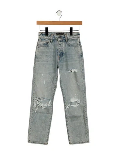 Pre-owned Amiri Mid-rise Straight Leg Jeans In Blue