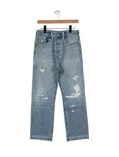Pre-owned Amiri Mid-rise Straight Leg Jeans In Blue