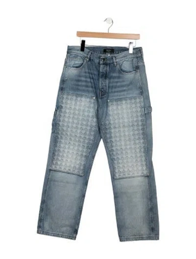 Pre-owned Amiri Mid-rise Straight Leg Jeans In Blue